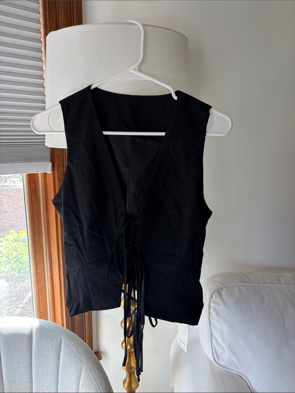 Commense Black Tie-Front Tank Vest
